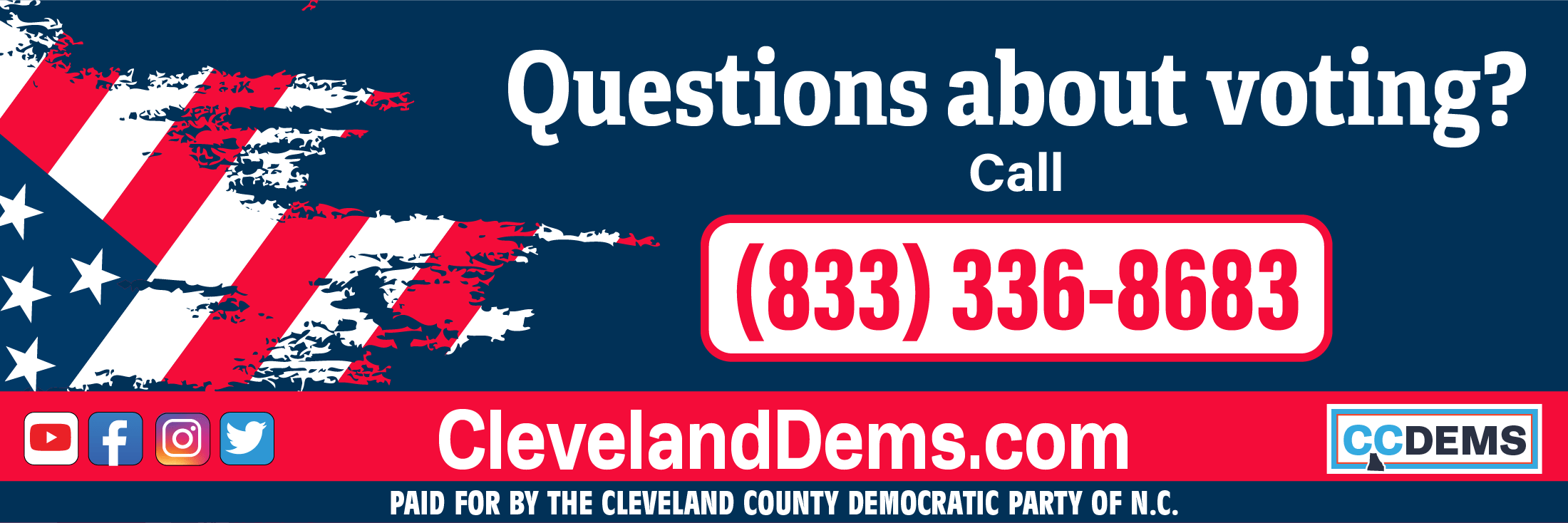 Questions about voting? Call (833) 336-8683.