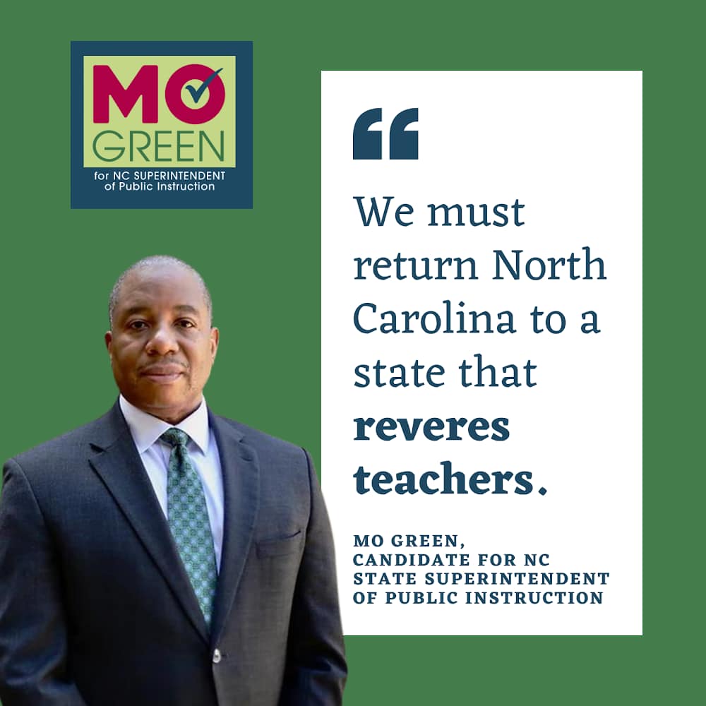 Mo Green, Democratic candidate for NC State Superintendent of Public Education
