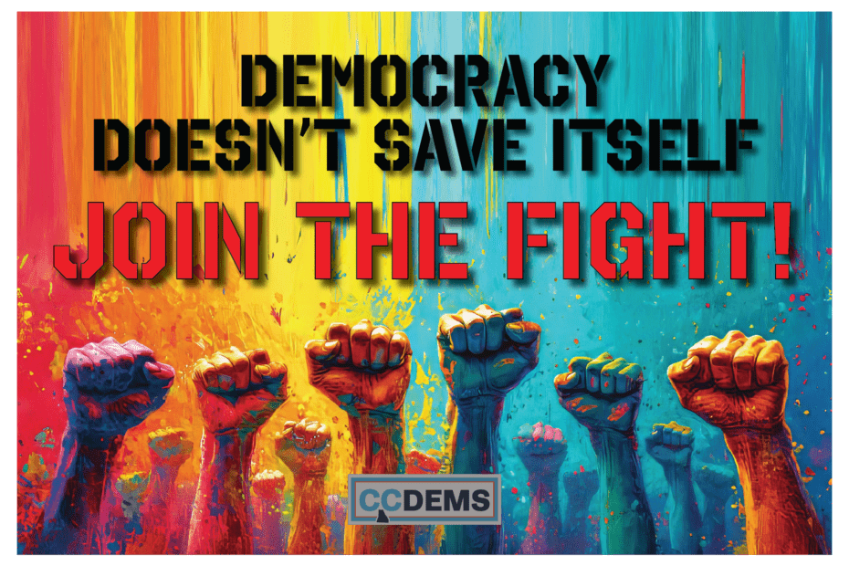 Democracy Doesn't Save Itself postcard front