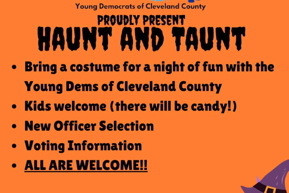 Young Dems of Cleveland County - Halloween Party flyer, 2024