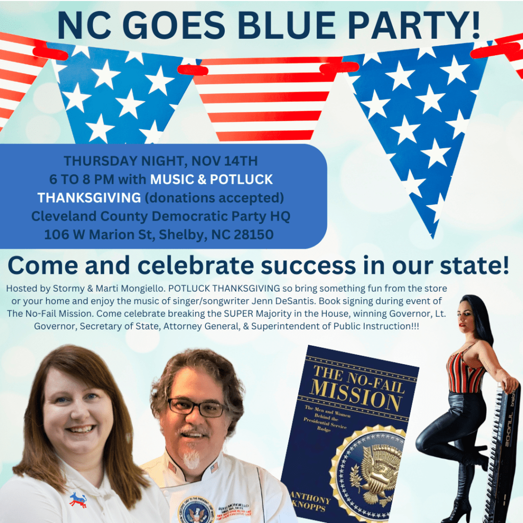 NC Goes Blue Party graphic