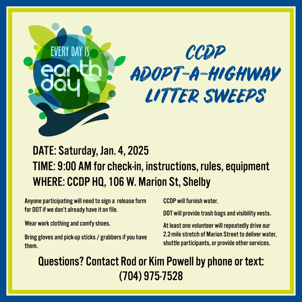 CCDP Adopt-A-Highway Litter Sweep graphic - Jan. 4, 2025