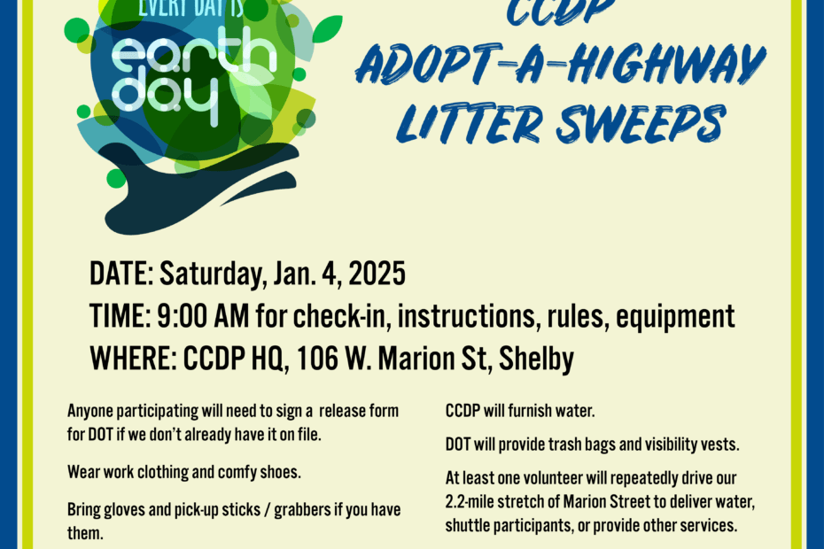 CCDP Adopt-A-Highway Litter Sweep graphic - Jan. 4, 2025