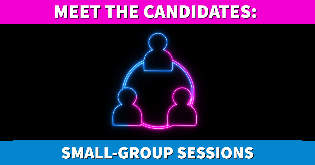 Meet the Candidates: Small-Group Sessions event announcement by the Cleveland County Democratic Party