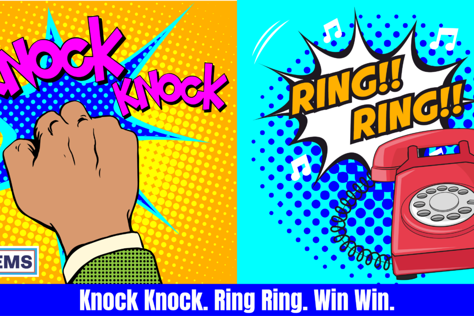 Graphic for CCDP Training: "Knock Knock. Ring Ring. Win Win."