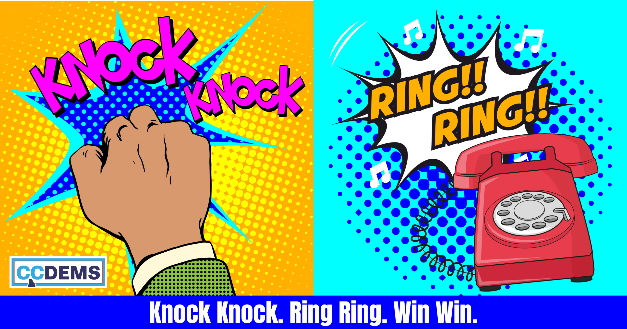 Knock Knock. Ring Ring, Win Win.